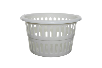 Whitefurze 48cm Round Cream Laundry Basket